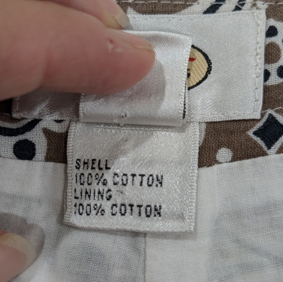 Talbots Cotton Brown Allover Print High Rise Pants Lightweight Casual Fall 12 - Picture 9 of 10